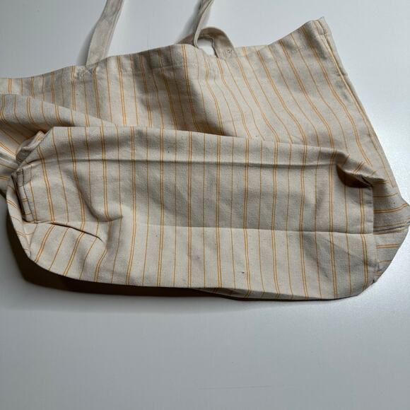 SEZANE Bonjour Seattle Canvas Tote Shopping Bag Striped Paris Reusable Earthy - Picture 3 of 7